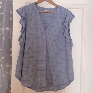 Striped Linen/rayon Top